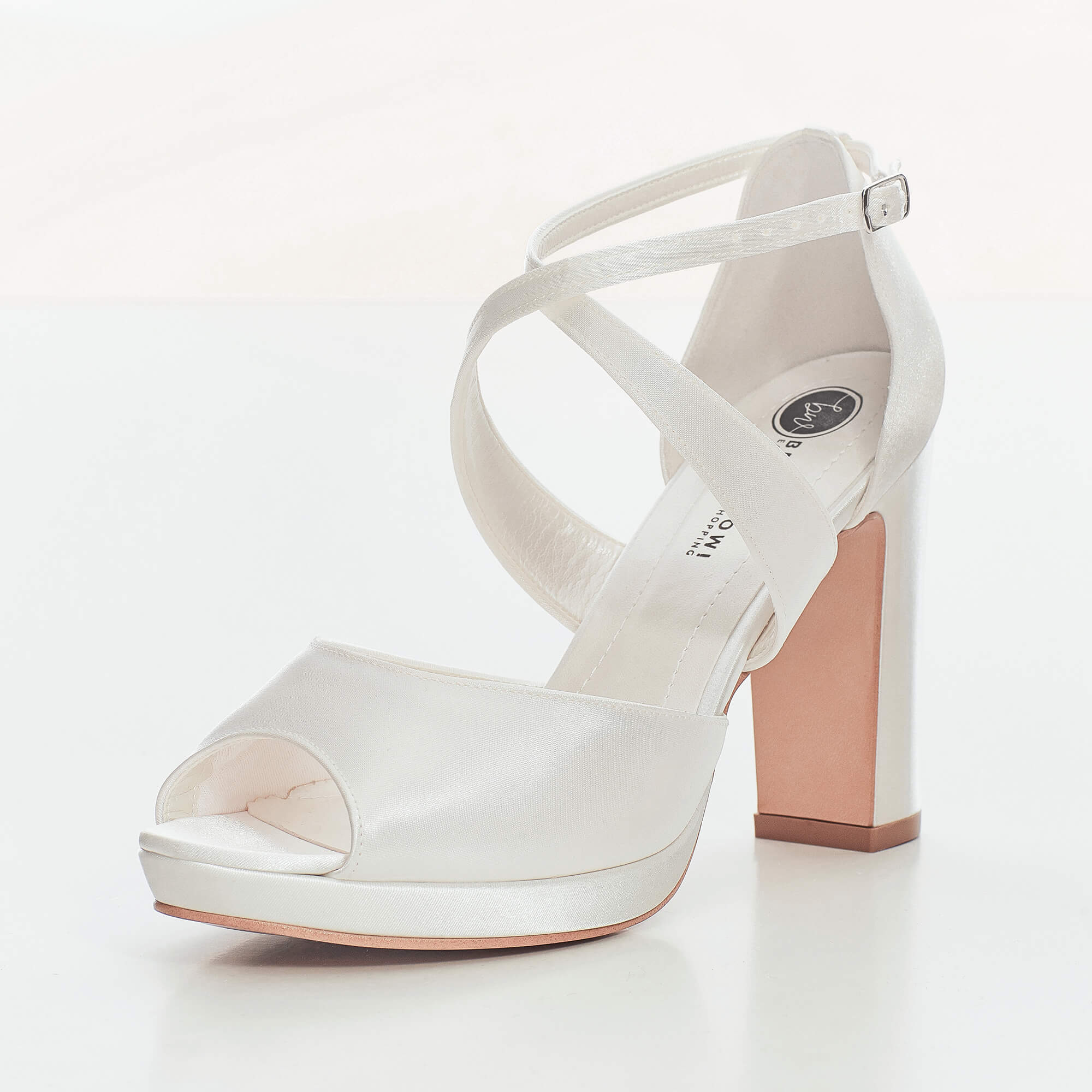 Brautschuh aus Satin, Absatzhöhe 10 cm