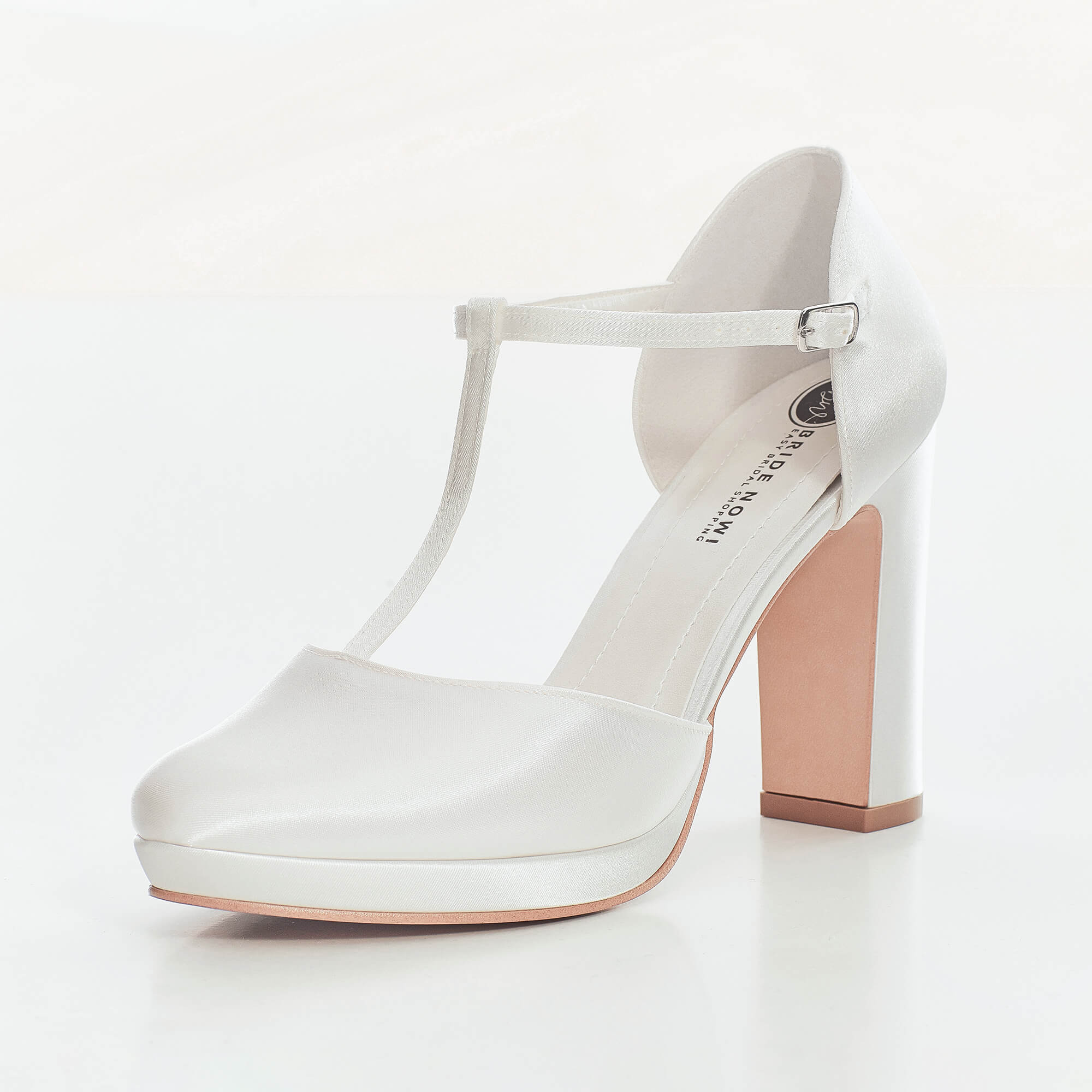 Brautschuh aus Satin, Absatzhöhe 10 cm