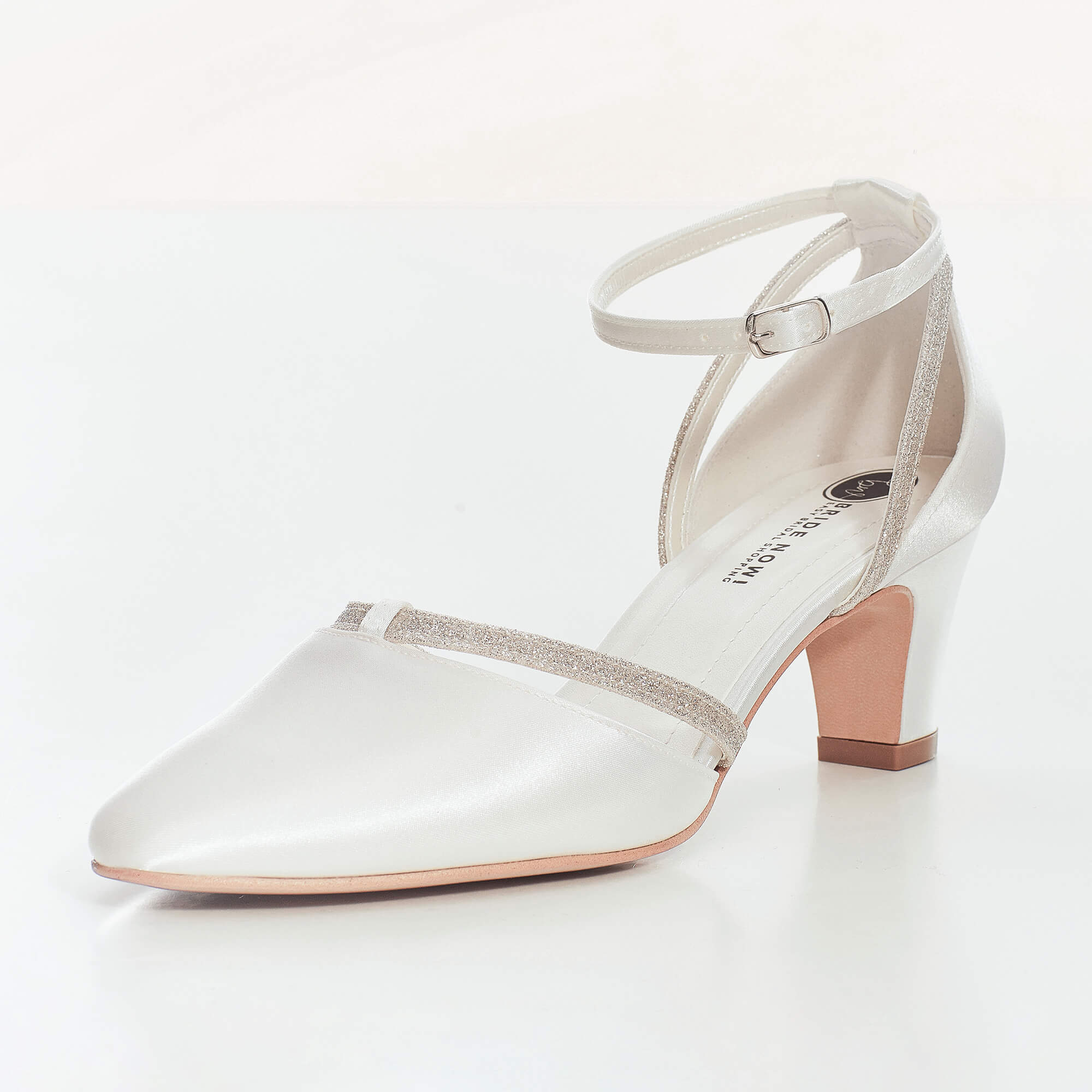 Brautschuh aus satin, Absatzhöhe 6 cm