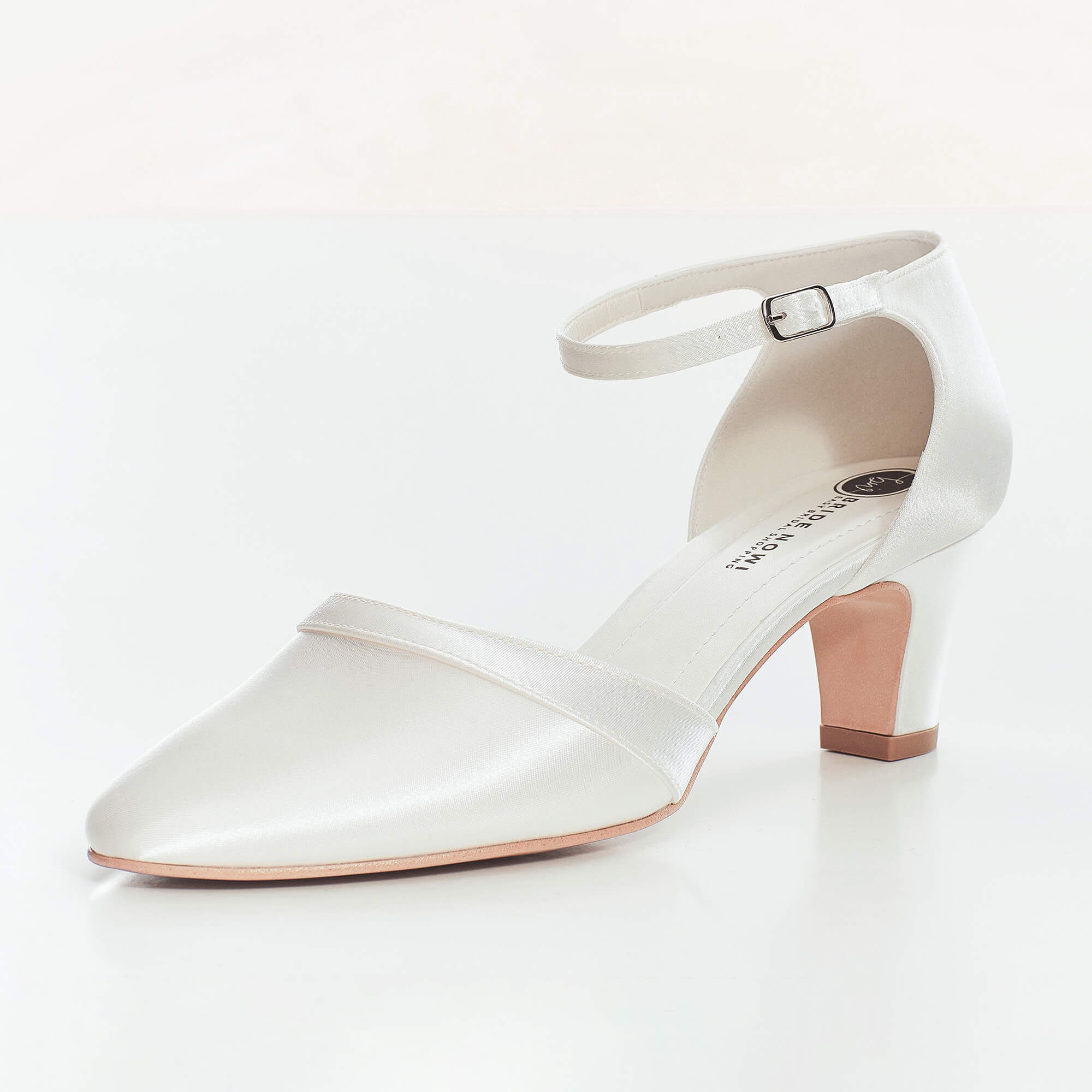 Brautschuh aus Satin, Absatzhöhe 6 cm