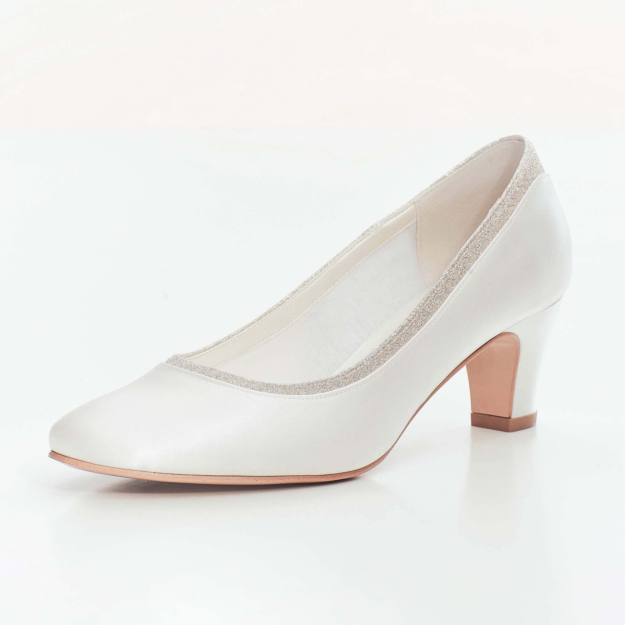 Brautschuh aus satin, Absatzhöhe 6 cm