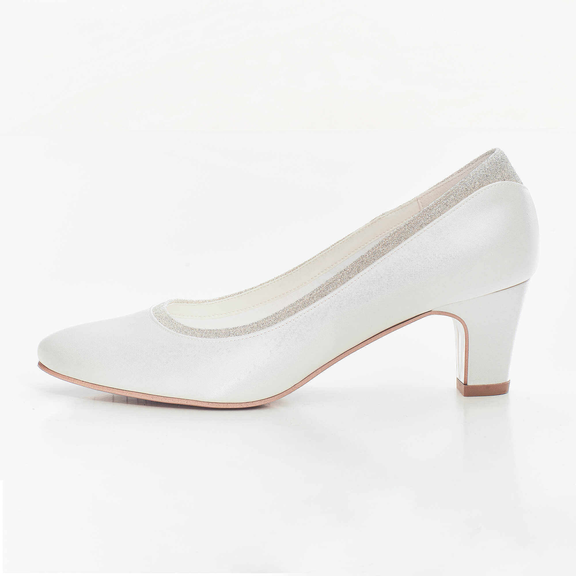 Brautschuh aus satin, Absatzhöhe 6 cm