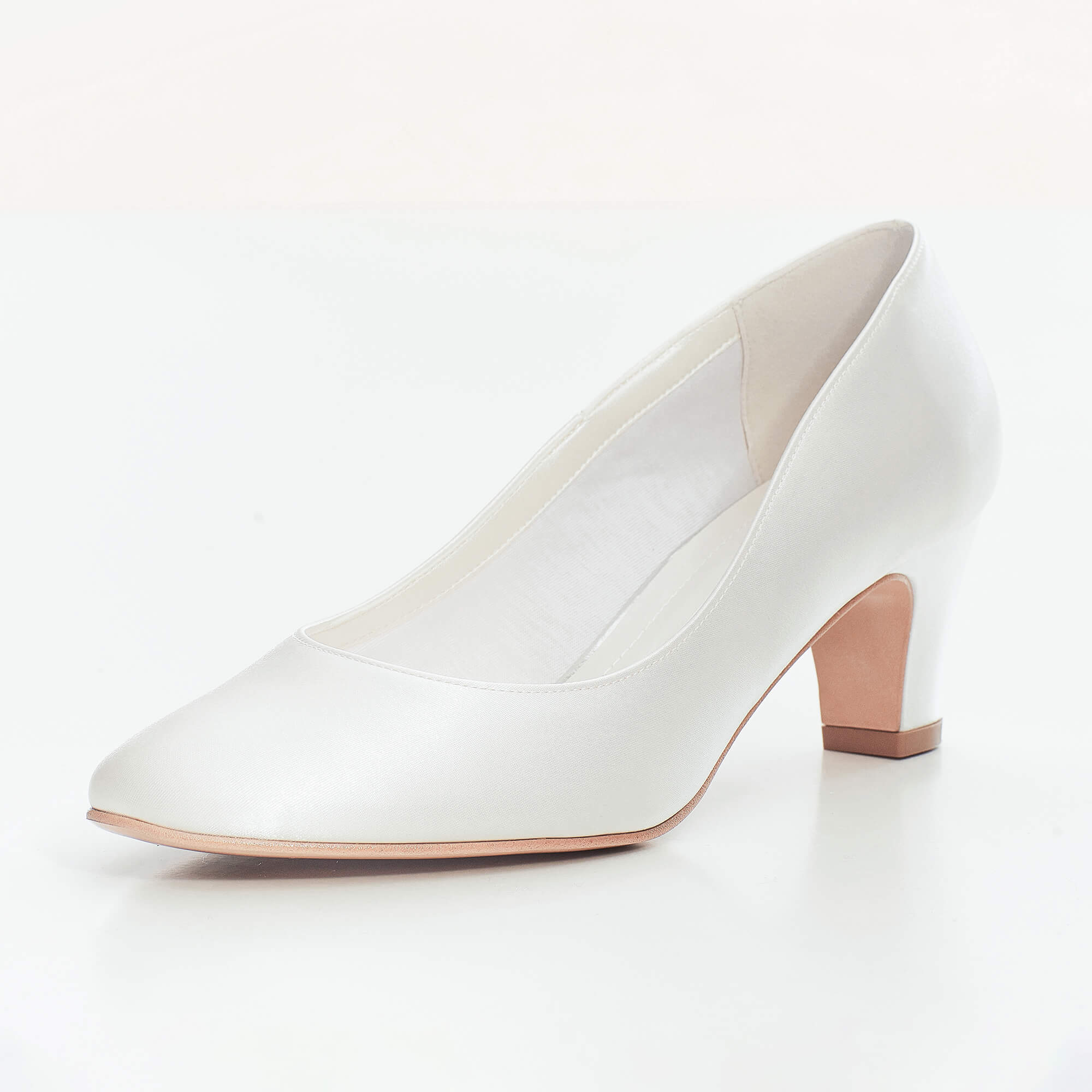 Brautschuh aus Satin, Absatzhöhe 6 cm