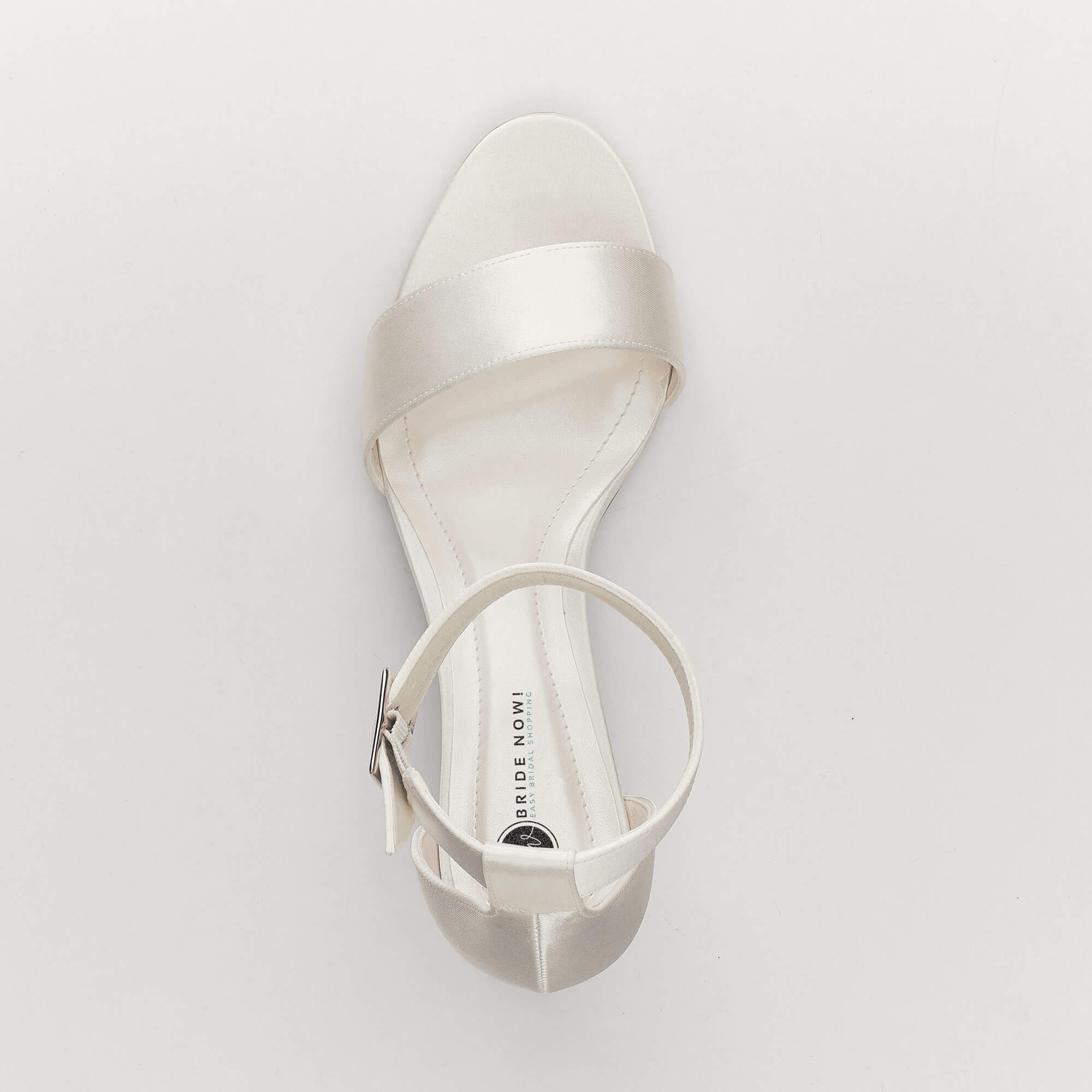 Zehenfreie Satin-BrautSandaletten mit 6 cm Blockabsatz