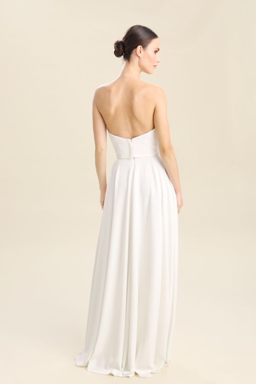 Maxi long skirt made of knitted crepe